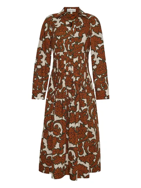 Cara Cara floral-print pleated dress Brown 1465MFO