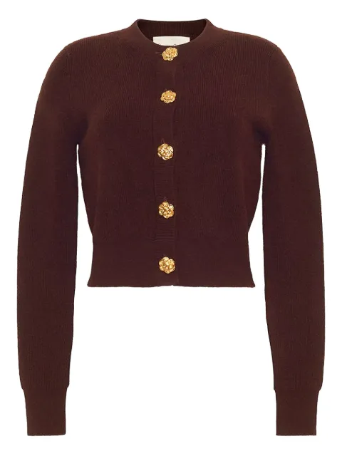 Cara Cara rose-gold button cardigan Brown 9189COC