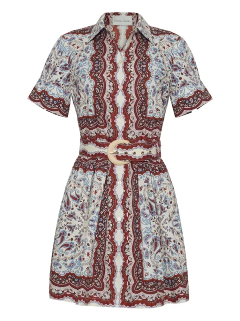Cara Cara Malena paisley-print belted mini dress Neutrals 1564PASI