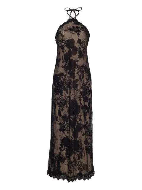 Cara Cara floral-lace halterneck evening dress Black 1414NLBCL