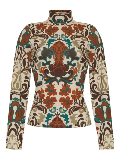 Cara Cara Piper paisley-print turtleneck top Neutrals 315MIS