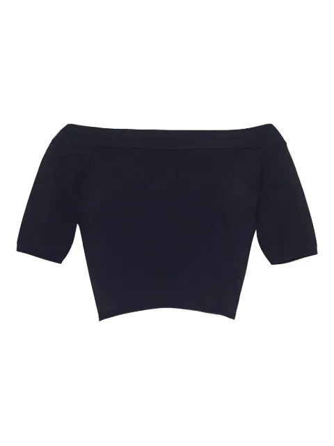 Cara Cara Valentina off-shoulder short-sleeve blouse Black 9064BLK