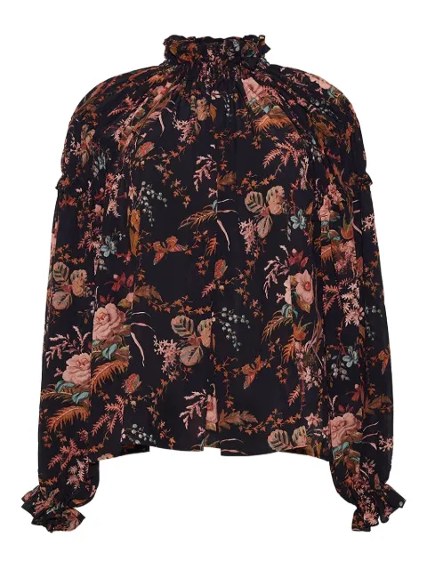 Cara Cara Ipanema high-neck floral blouse Black 3158PIL