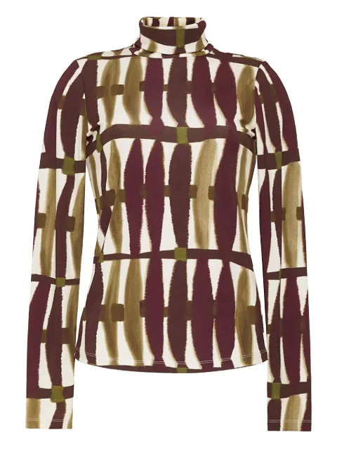 Cara Cara Suzie abstract-print mock-neck top Neutrals 388AMO