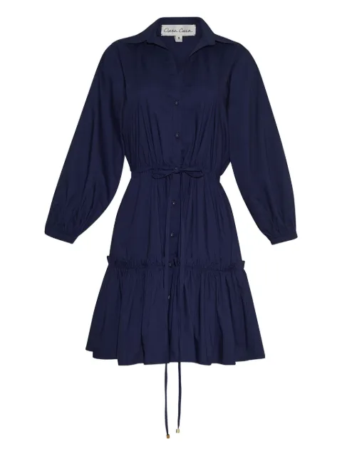 Cara Cara Robin button-detailed tiered mini dress Blue 180EVEB