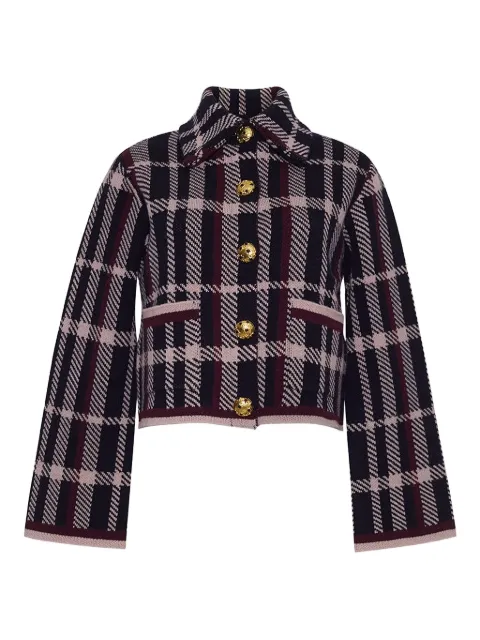 Cara Cara Delilah plaid-check cardigan Blue 9431NPL