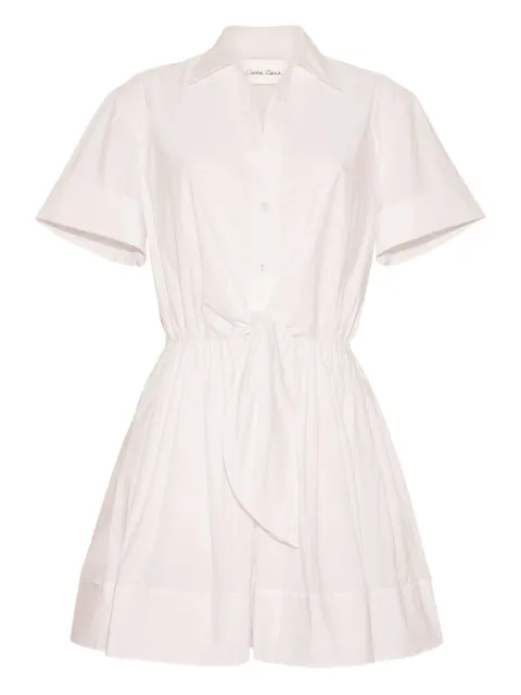 Cara Cara Asbury tie-waist poplin mini dress White 1357WHT