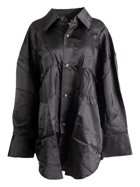 Vaquera patchwork pocketed shirt Grey VAQ10B004