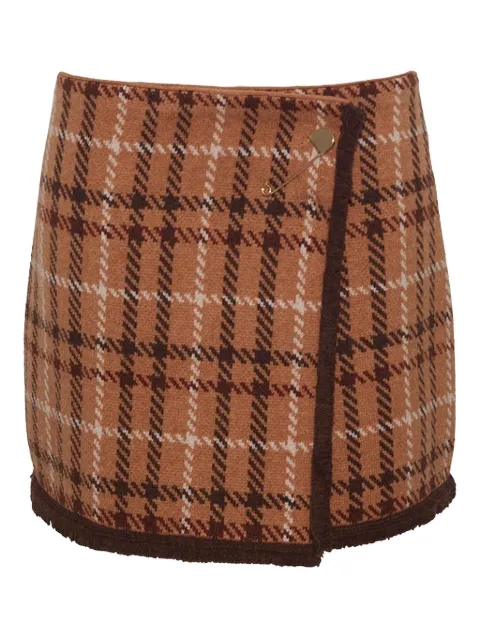 Cara Cara plaid mini skirt Brown 9424CPL