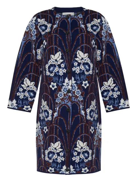 Cara Cara Vicky floral-intarsia cardigan Blue 9407FON