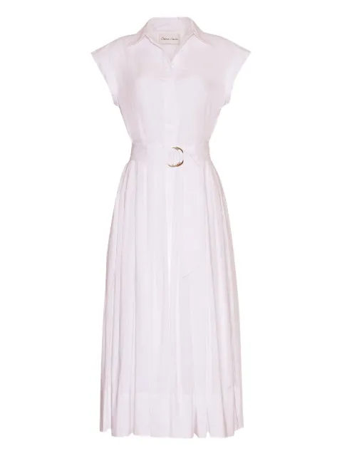 Cara Cara Octavia belted pleated dress White 1317WHT