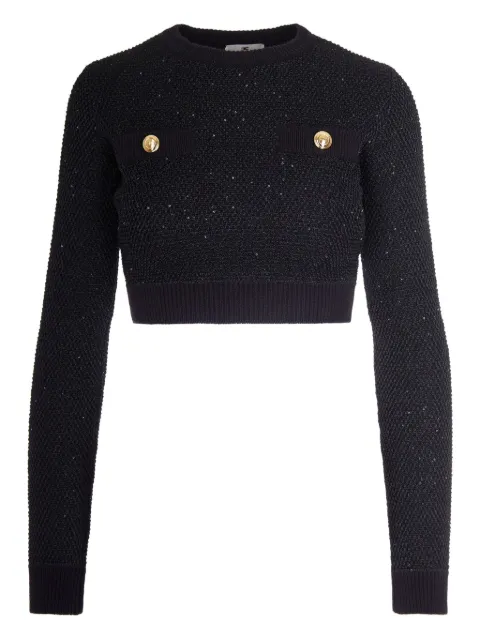 Elisabetta Franchi sequin-embellished top Black MK56T57E2110