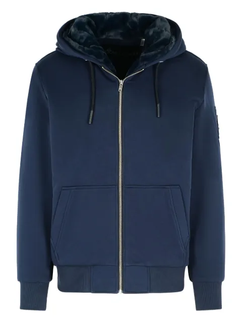 Moose Knuckles logo-patch drawstring hoodie Blue M32MS600