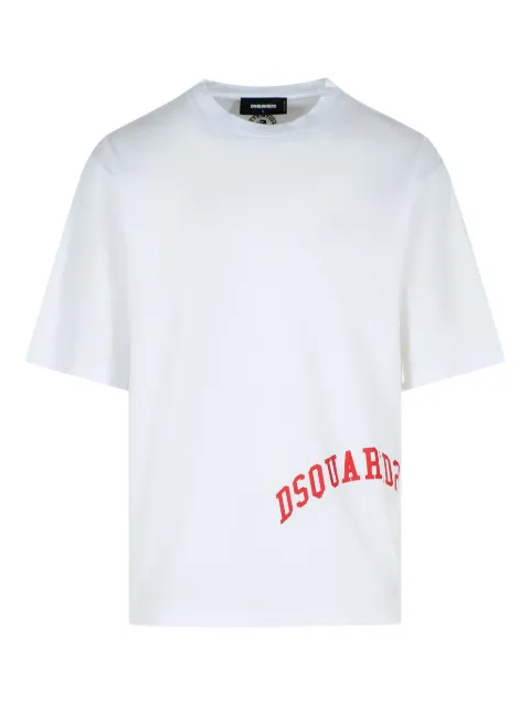 DSQUARED2 logo-print crew-neck T-shirt White S71GD1601D20035