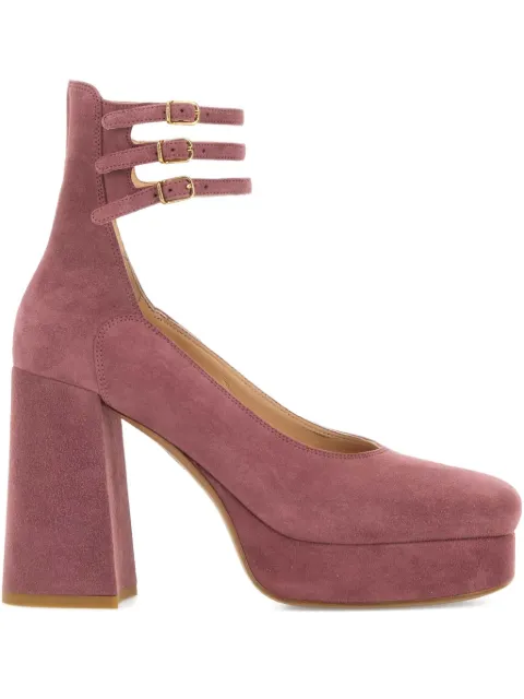 Chloé 100mm triple-buckle platform pumps Pink CH25W13FRA