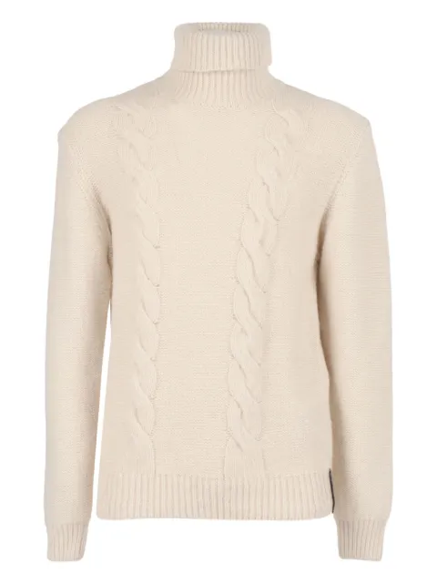 K-Way cable-knit turtleneck sweater Neutrals K4138LW