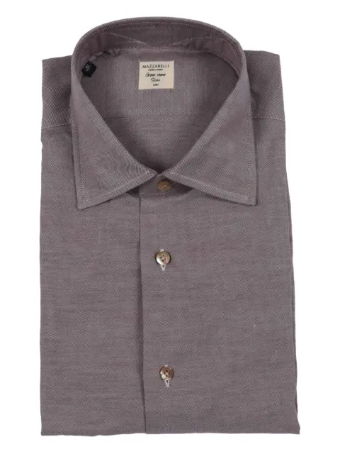 Mazzarelli Oxford cotton shirt Brown 44W16