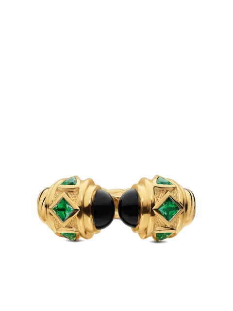 David Yurman 18K yellow gold Renaissance® onyx and tsavorite ring Gold R1798788KBOTSTS