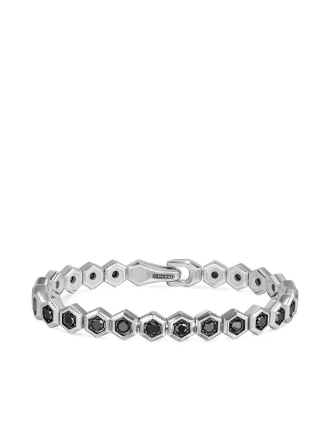 David Yurman sterling silver Hex Pavé black diamond tennis bracelet Silver B35410MSSABD