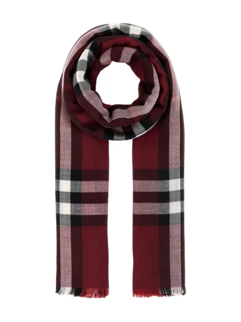 Burberry reversible Check wool silk scarf Red 8114101A1308