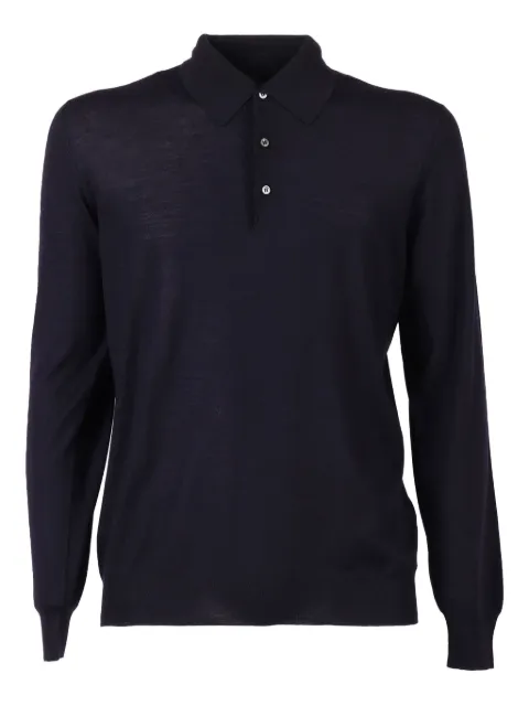 Fedeli long-sleeve polo shirt Blue MU007015