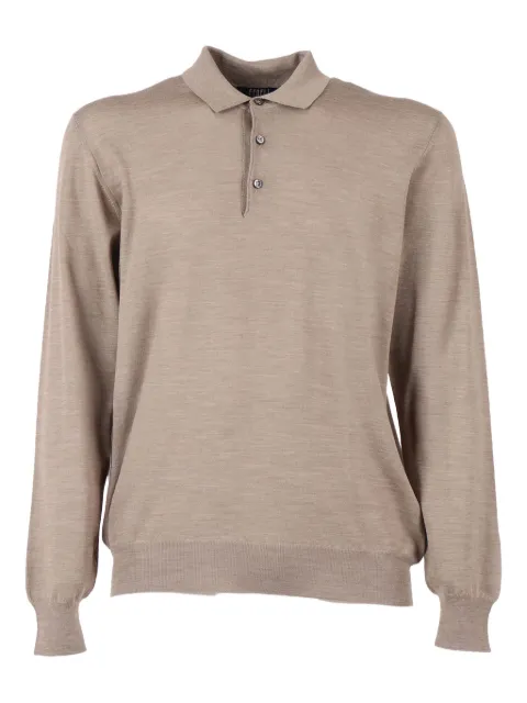 Fedeli long-sleeve polo shirt Neutrals MU007015