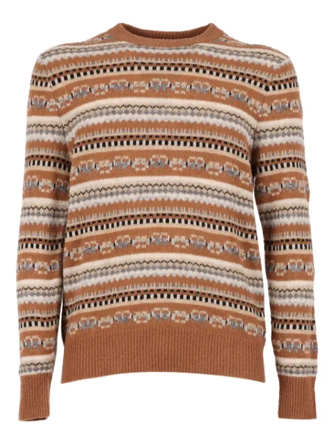 Ballantyne fairisle crew-neck sweater Brown B2P0007W056