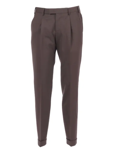PT Torino pleat-detail trousers Brown COAFMAZA0CL1MA37