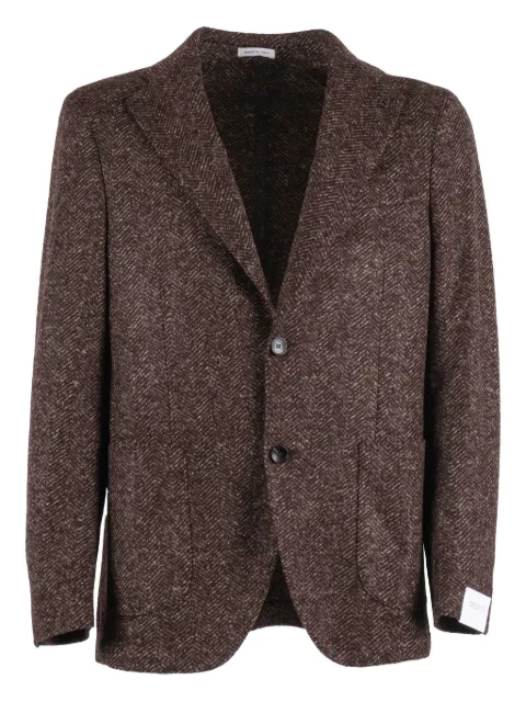 Brera herringbone single-breasted blazer Brown A5NAPOLITJR10
