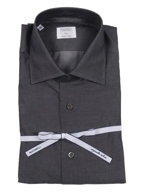 Mazzarelli twill cotton shirt Black 4550
