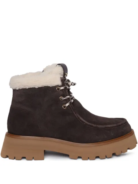 Michael Kors 44mm shearling lace-up boots Brown 40F5CAFE5S