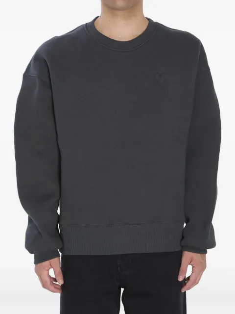 AMI Paris embroidered-logo fleece sweatshirt Grey H25USW755749