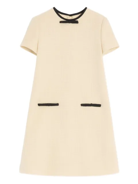 Valentino Garavani bow-embellished tweed dress Neutrals BVAH5090Y