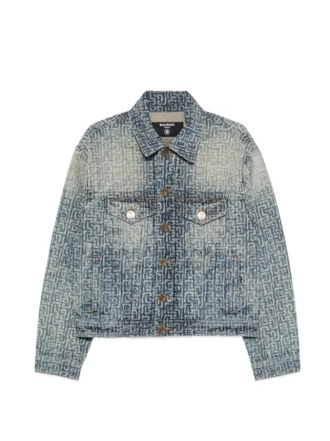 Balmain monogram denim jacket Blue GH1TC330DG12