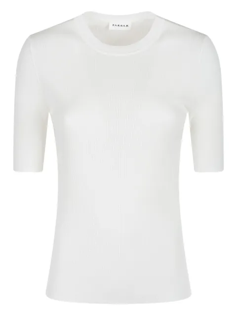 P.A.R.O.S.H. ribbed short-sleeve T-shirt White D540610CIPRIA25