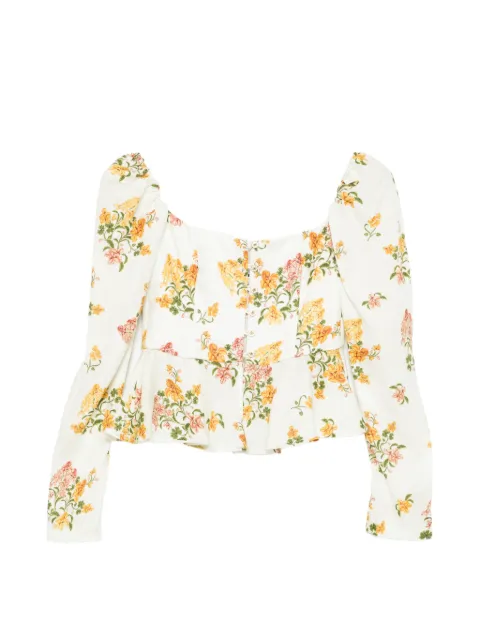 Agua By Agua Bendita Bromelia Cordillera floral corset top White 20303