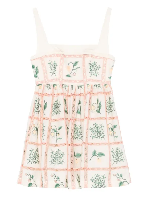 Agua By Agua Bendita strappy floral mini dress Neutrals 21176