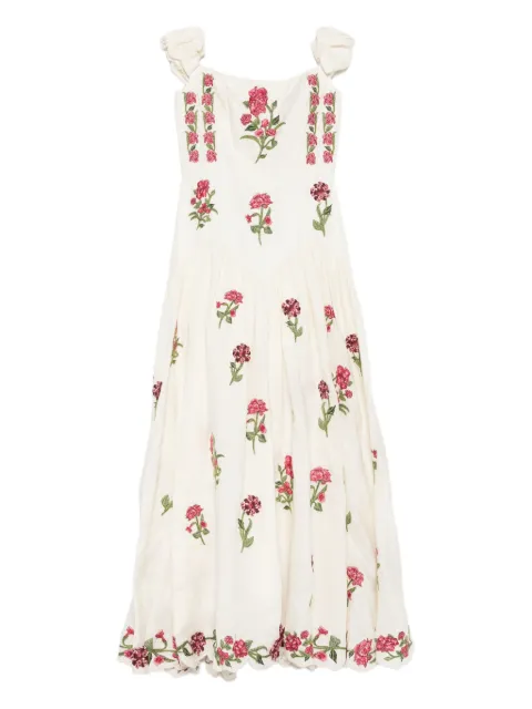 Agua By Agua Bendita Siembra Quebrada floral-pattern off-shoulder dress Neutrals 20287