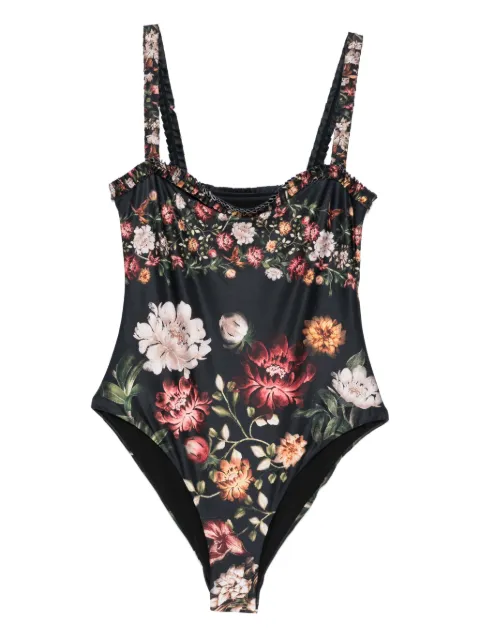 Agua By Agua Bendita Limon Paramo ruffled-floral swimsuit Blue 20243