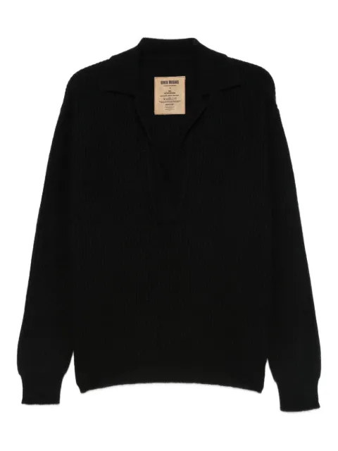 Uma Wang knitted polo top Black UK7165
