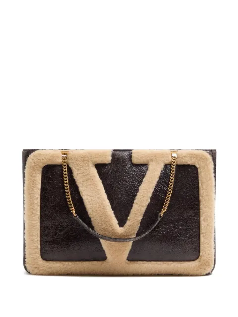 Valentino Garavani medium Viva Superstar shearling tote bag Brown WB0S68HDL