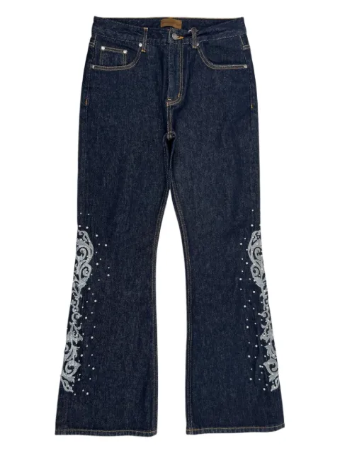 BIRTH OF ROYAL CHILD pearl-embellished flared jeans Blue BC25SSPT22