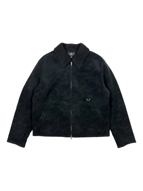 Represent shearling-collar zip-front jacket Black MLM10013201
