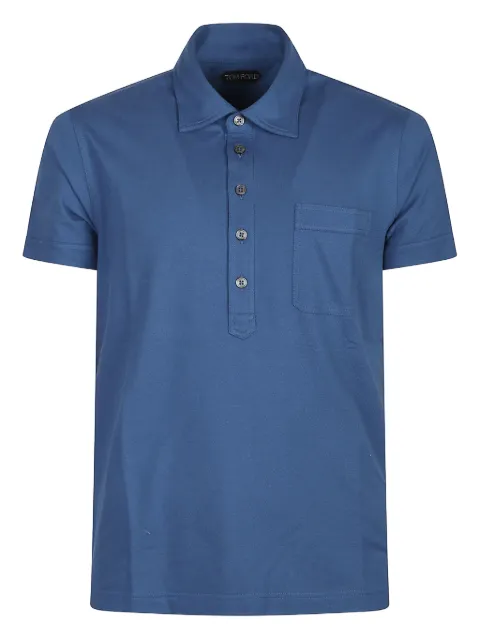 TOM FORD chest-pocket cotton polo shirt Blue JPS004JMC003S23