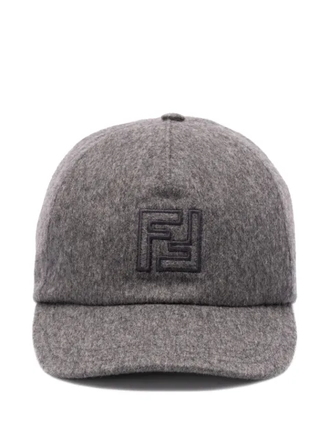 FENDI logo-embroidered wool cap Grey FXQ768AYK2