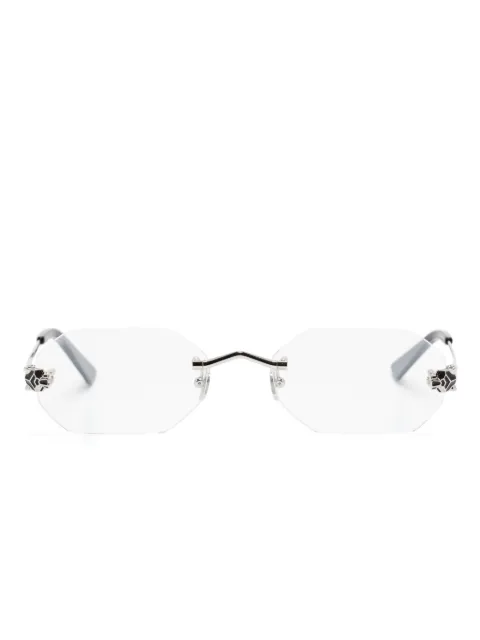 Cartier Eyewear Panthère rimless geometric glasses Silver CT0599O002
