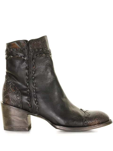 Mexicana zip-fastening leather ankle boots Brown BL120149COCO2012BLACKANTHRACITE