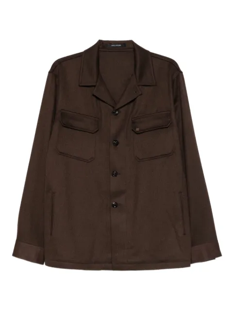 Tagliatore buttoned chest-pocket shirt Brown GCALVIN190015