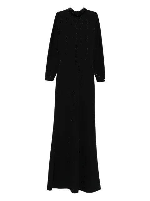 NISSA rhinestone-embellished long-sleeve dress Black RS16191