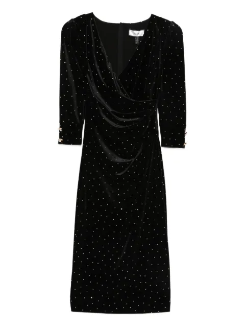 NISSA embellished draped dress Black RS16096